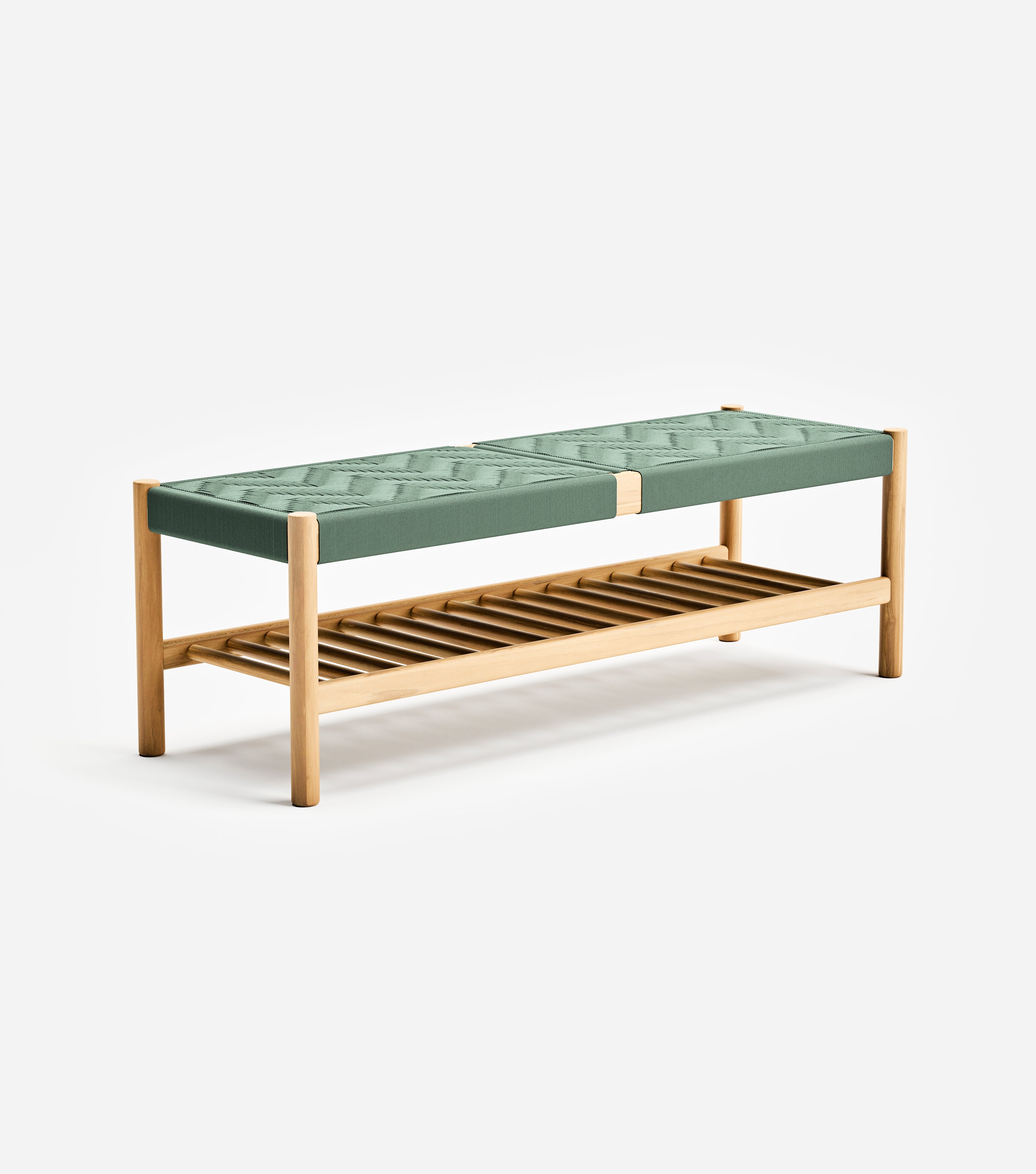 Catalina Bench Woven Basil Chevron Cord | Forever Furniture by MasayaCo ...