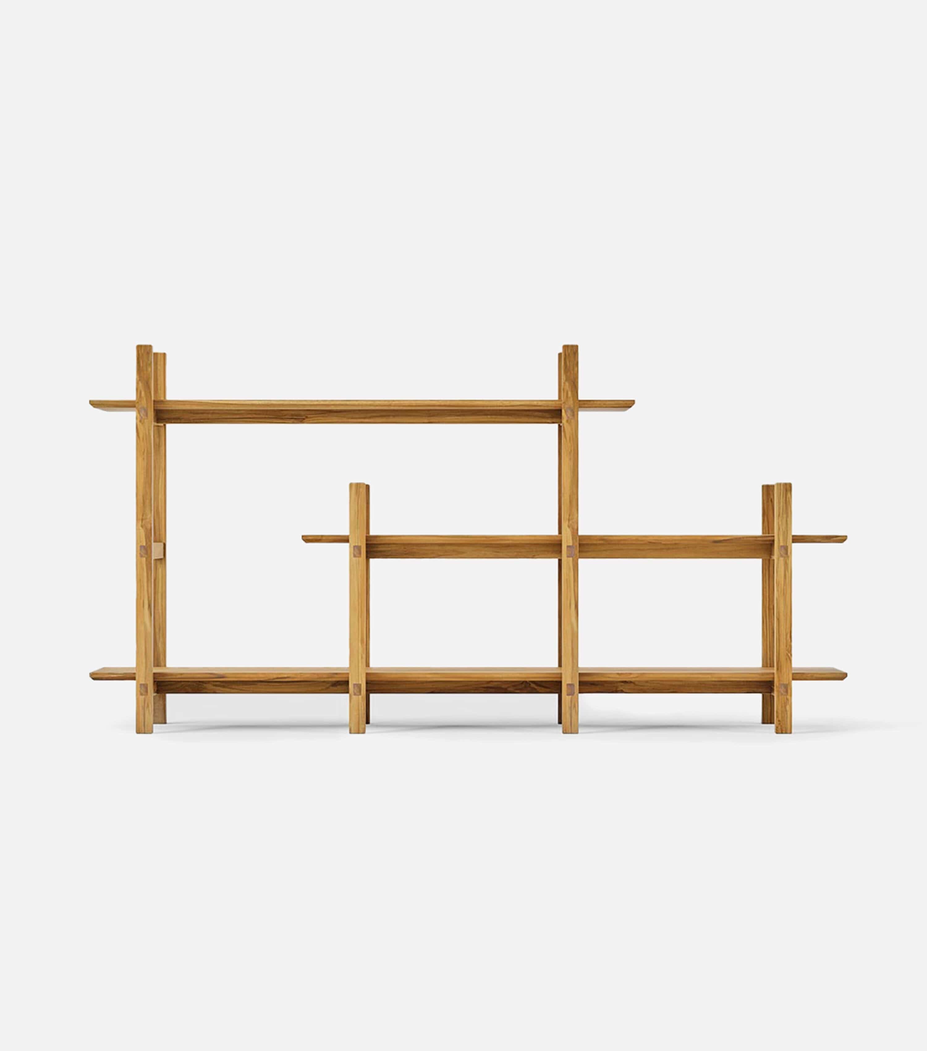 Beautiful view of Natural Wood Shelves For Living Room
