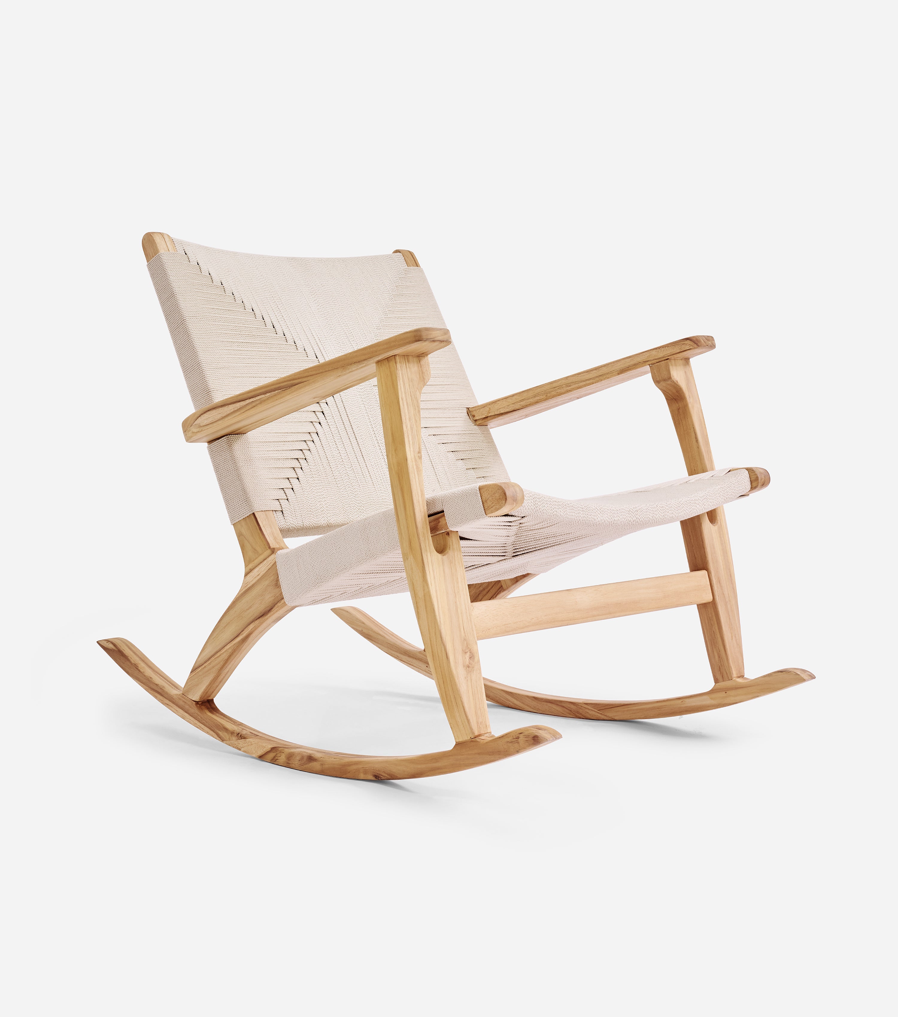 Masaya Rocking Chair Woven Naturaline Cross Braided Cord | Forever ...